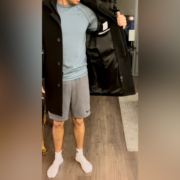 Gently-Used Calvin Klein Pea Coat. Size is 36S. Color is Black. - Picture 5 of 6